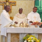 (Left) Rev. Fr. Hillary Nwajagu; Rev. Fr. Michael Ukah and Rev. Fr. Solomon Odinukwe at the Mass to celebrate the 30th Priestly Anniversary Mass of Ukah at St. Pius X Catholic Church Rosedale, New York. [NAN]