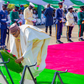 President Muhammadu Buhari laying Wreath in honour of the nation’s fallen heroes on the 2023 Armed Forces Remembrance Day Celebration at the National Arcade Abuja on Sunday (15/1/23)