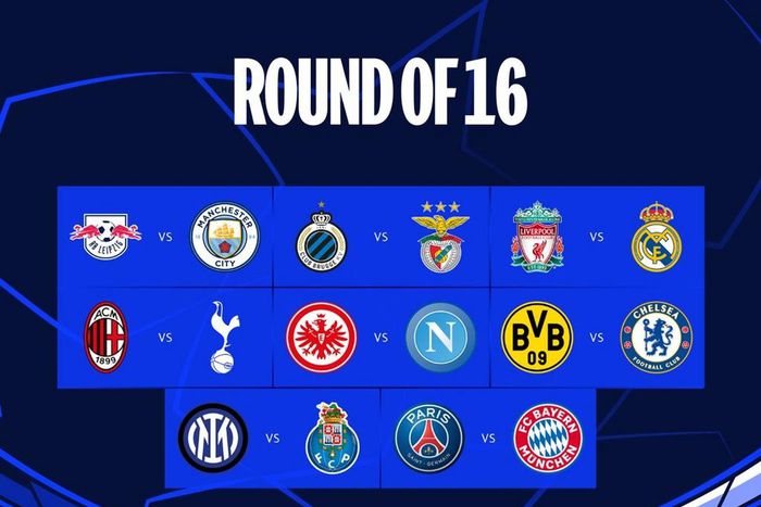 UEFA Champions League round of 16 teams