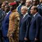 Russian President Vladimir Putin alongside African leaders and delegates at the second Russia-Africa summit in Saint Petersburg.