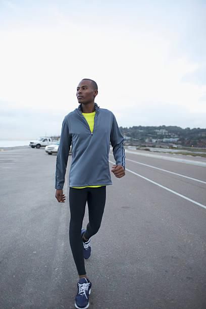 Athletic man walking