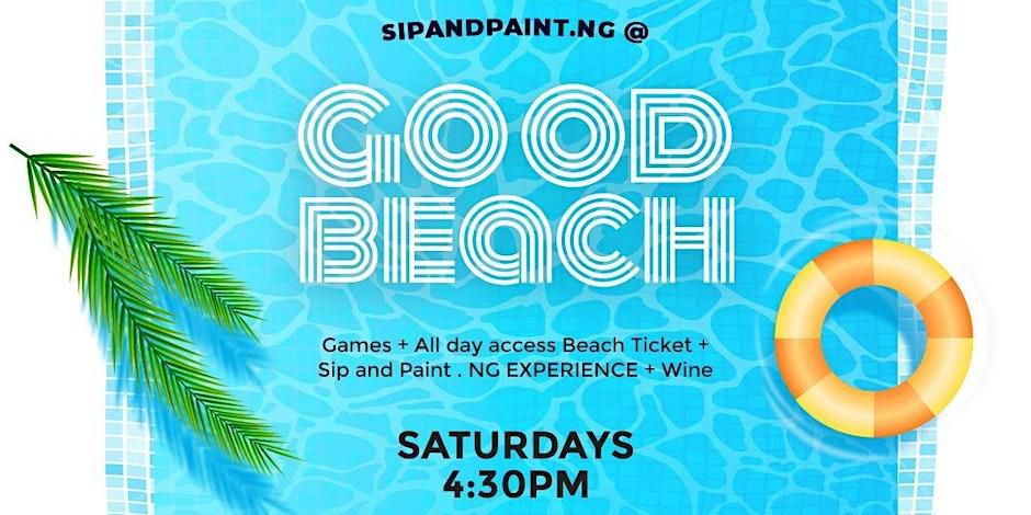 Sip and paint at the beach