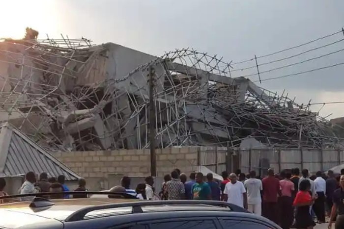 The 2-storey building collapses in Ibadan following downpour. [New Telegraph}