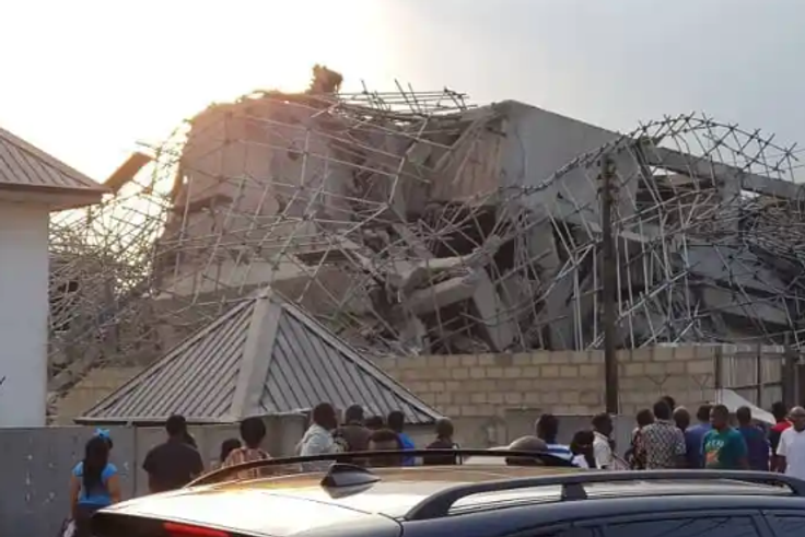 The 2-storey building collapses in Ibadan following downpour. [New Telegraph}