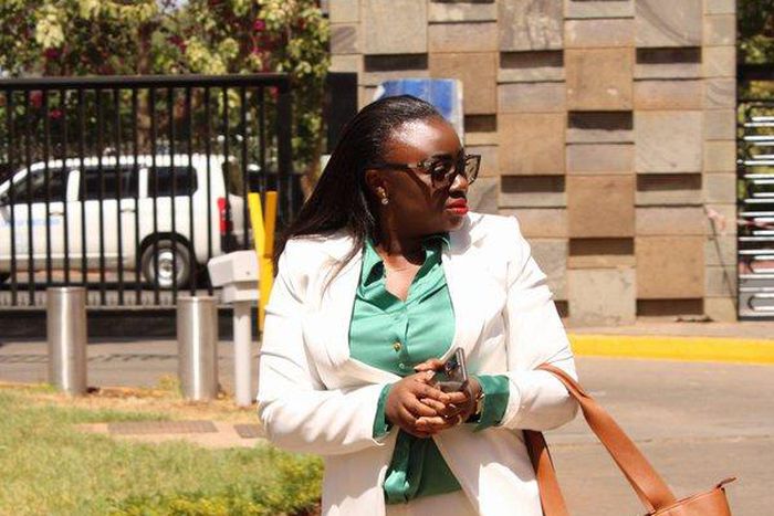 Senator Gloria Orwoba leaving the Senate chambers