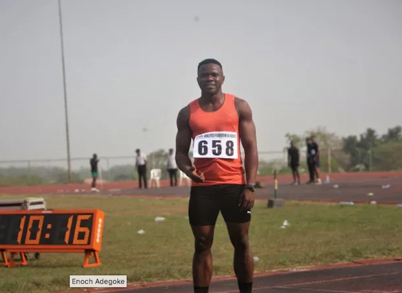 Enoch Adegoke is the defending 100m Champion at the National Sports Festival