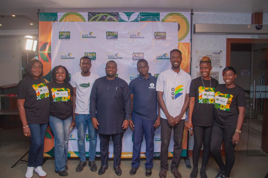 L-R: Modupe S. Thani, Head of Corporate Communications at FMN, Olasubomi Sofowora, Brand Marketing & Program Manager Agro Allied; FMN, first runner-up, Musa Pashi Ali of Palmark syndicate LTD, Sadiq Usman, Director – Group Strategy and Stakeholder Rela...