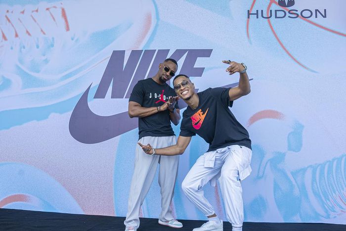 Influencers Saga and Groovy at Nike Store Launch at Circle Mall Lekki