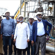 Minister of State for Petroleum (Oil), Sen. Heineken Lokpobiri, (Middle), with Minister of State for Petroleum (Gas), Mr Ekperikpe Ekpo; Permanent Secretary, Ministry of Petroleum Resources, Amb. Gabriel Aduda, Group CEO, NNPC Ltd., Mr Mele Kyari, and ...