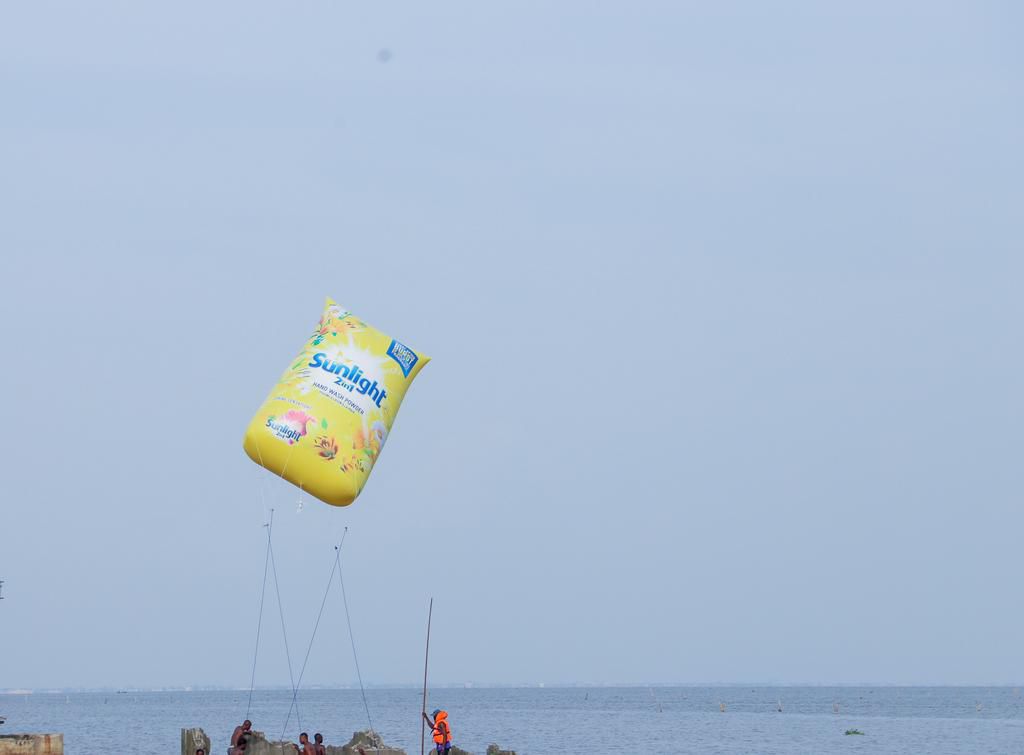 Sunlight Floats Giant pack on the Lagos Lagoon along the third mainland bridge