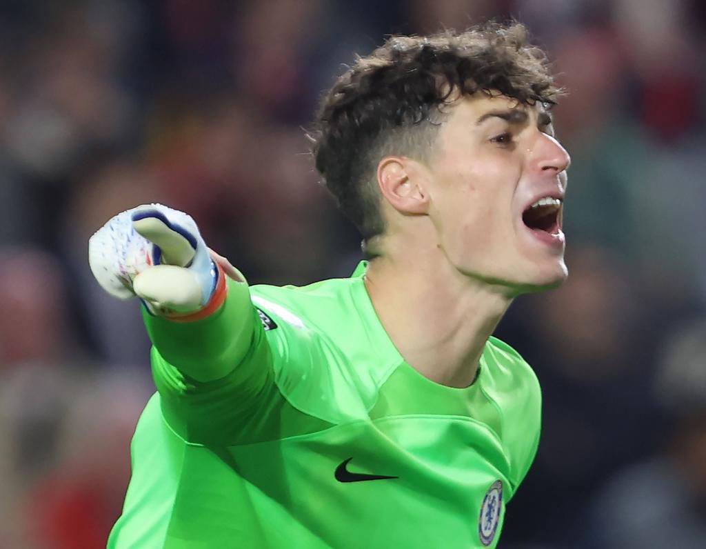Chelsea's Kepa Arrizabalaga during English Premier League soccer match between Brentford against Chelsea at The Gtech Community Stadium on October 19, 2022.