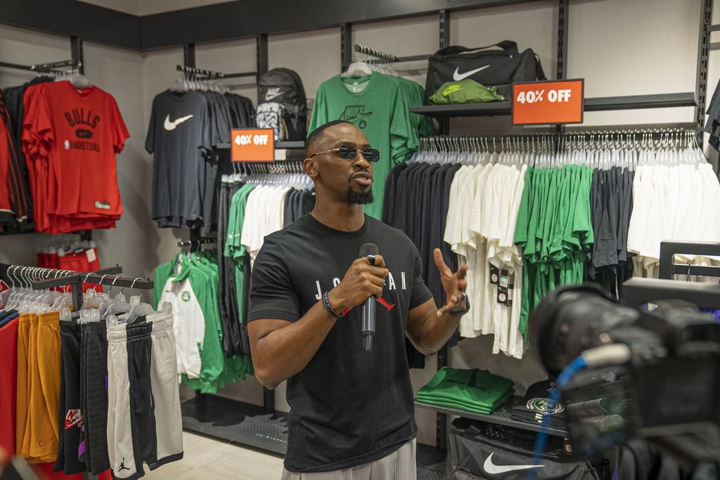 Saga Deolu at the Nike's store in Circle Mall Lekki