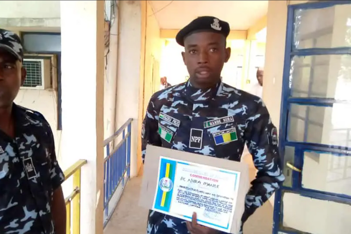 Police Constable Nura Mande, who found and returned missing 800 dollars to its owner in Katsina.