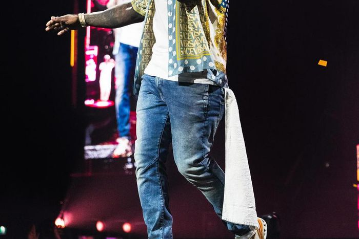 American rapper Curtis Jackson, '50 Cent' during a performance in Glasgow, Scotland on November 10, 2023