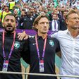 Saudi Arabia's boss, Renard Herve (R) and his coaching crew.
