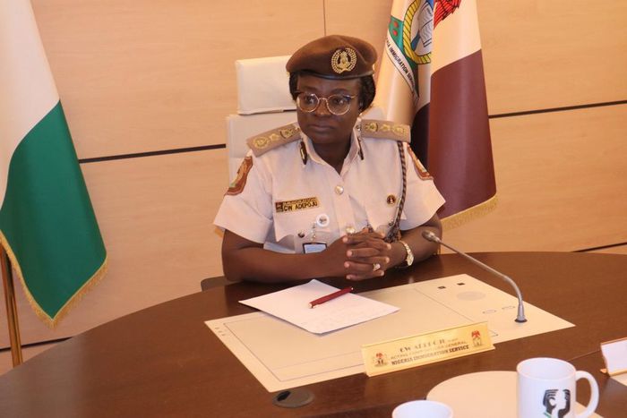 Acting Comptroller General of the Nigeria Immigration Service (NIS), Caroline Wura-Ola Adepoju. [Twitter:@NTANewsNow]