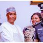 Ex-IGP Usman Baba (L) congratulates IGP Kayode Egbetokun (R) after the latter’s decoration by Vice President Kashim Shettima at State House in Abuja on Tuesday, June 20, 2023 [Channels]