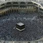Muslim pilgrims gather in August 2019 around the Kaaba, Islam's holiest shrine, at the Grand Mosque in Saudi Arabia's holy city of Mecca prior to the start of last year's hajj pilgrimage