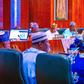 President Bola Tinubu and his cabinet members during their inaugural Federal Executive Council meeting. [Channels TV]