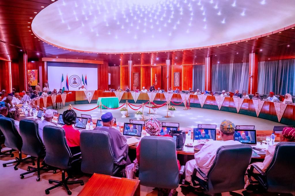 President Muhammadu Buhari presides over his government's last FEC. [Facebook:Buhari Sallau]