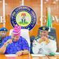 Gov. Adeleke and NSCDC State Commandant, Dr Akintayo Adaralewa, during the courtesy visit. [NAN]