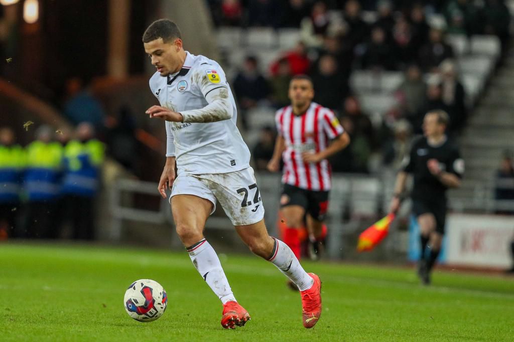 Joel Latibeaudiere in action for Swansea City