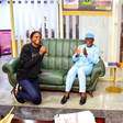 Folakemi Omoyeni kneeling to greet the Ondo State acting governor, Lucky Aiyedatiwa [NAN]