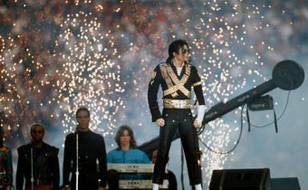 Michael Jackson's 1993 military-style jacket and gold harness suit jacket with gold is still one of the most iconic Super Bowl halftime show costumes.