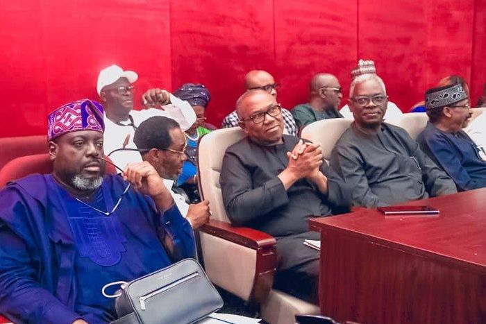 Labour Party presidential candidate, Peter Obi, attends proceedings at the presidential election petition tribunal in Abuja. [Twitter:@AlwaysJayjam]