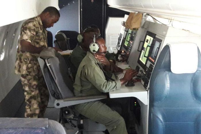 Nigeria Air force officers in a war plane, launching assault on Boko Haram