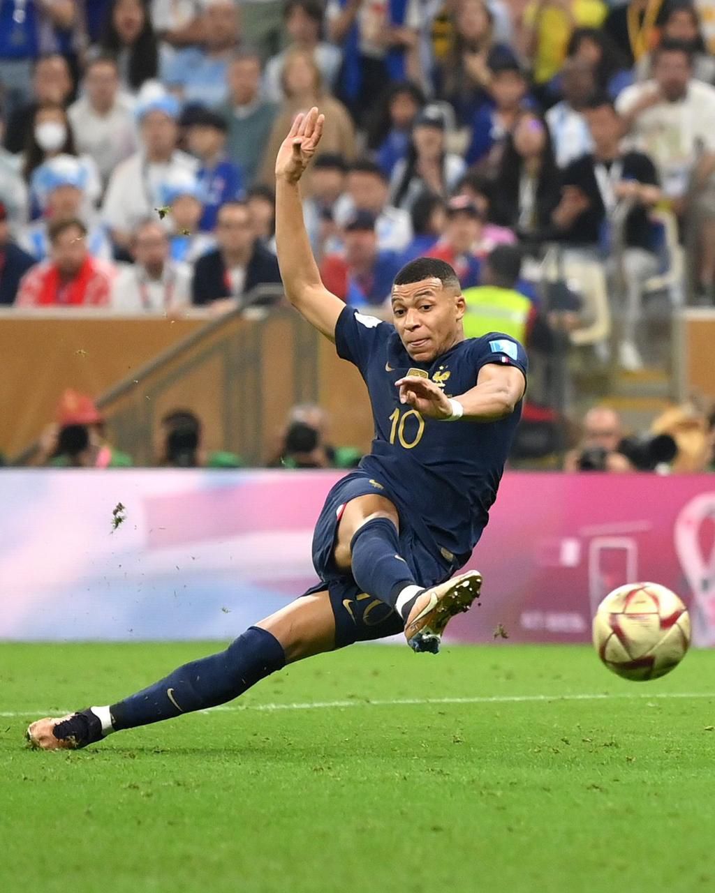 Mbappe fires a majestic equaliser for France against Argentina on December 18, 2022.