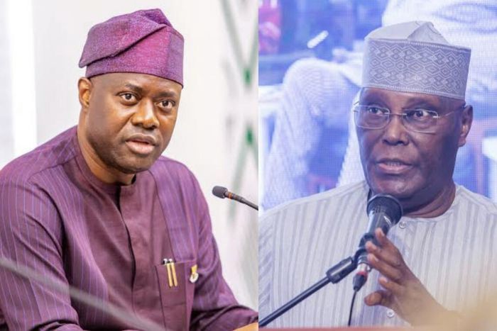 Gov Seyi Makinde of Oyo State and Atiku Abubakar. [Punch]