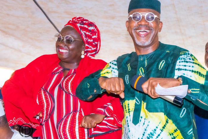 Ogun State Governor, Dapo Abiodun and his Deputy, Naimot Salako-Oyedele. [Twitter:@davidlamide]