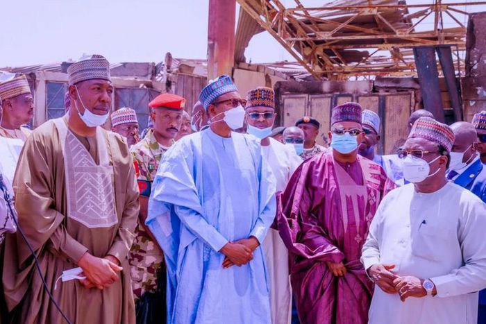 FG hands over relief materials to victims of Maiduguri Market inferno.