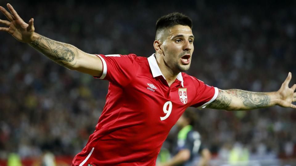 Mitrovic in action for Serbia