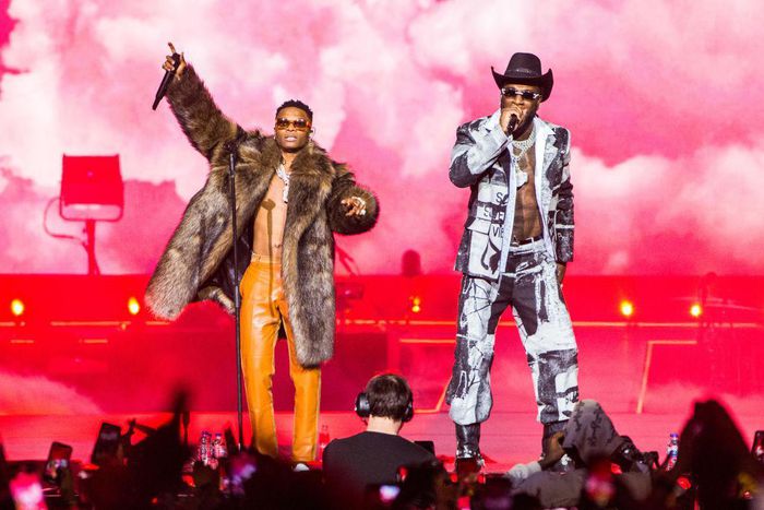 Wizkid and Burna Boy perform at The O2 Arena in London [Joseph Okpako/WireImage]