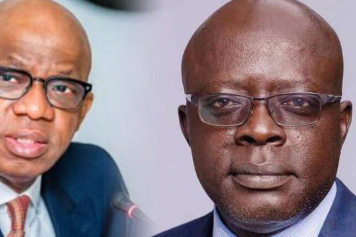 Governor Dapo Abiodun of Ogun State and the Chairman of the LGA, Wale Adedayo. [Punch]