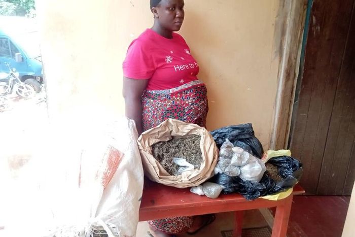The pregnant woman arrested for drug trafficking. [Facebook:NDLEA]