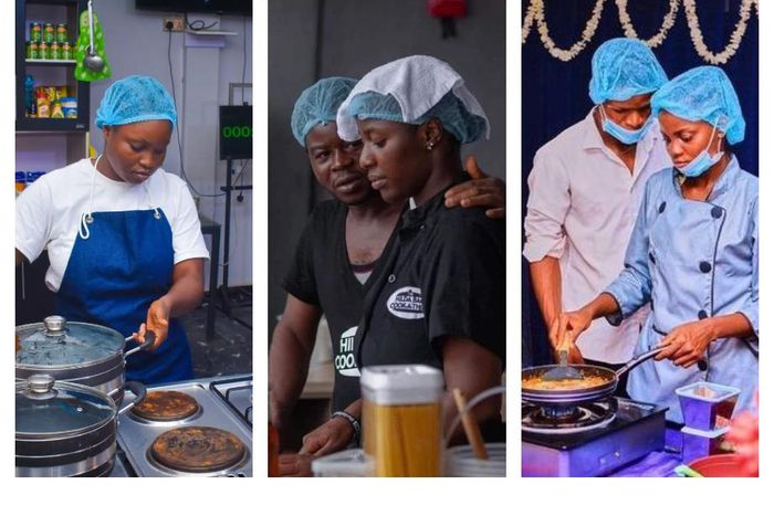 Chef Deo (L), Chef Hilda (M), Chef Dammy (R). Chef Deo and Dammy have attempted to break Hilda's record
