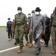 Former Nigerian President Goodluck Jonathan (2L) has meet with the junta leaders to discuss transition back to civilian rule