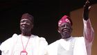 INEC chairman, Prof. Mahmood Yakubu and president-elect, Bola Tinubu [Kola Sulaimon/AFP]