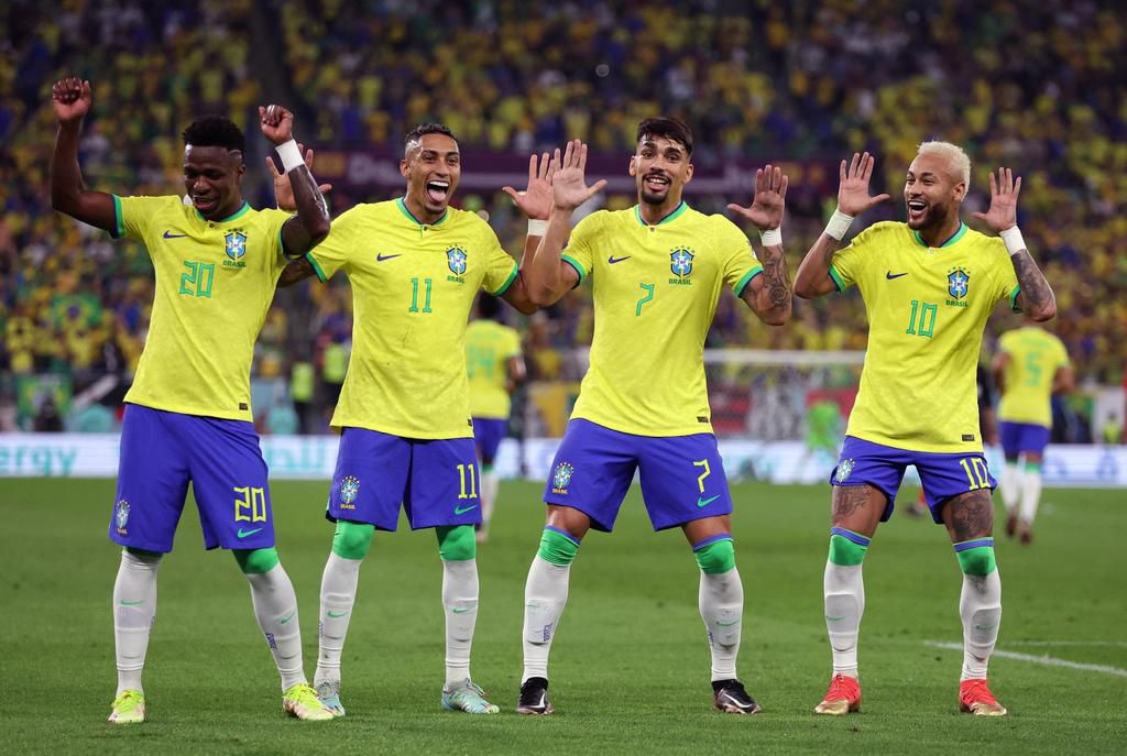 The Samba boys of Brazil danced their way into the world cup quarter-finals