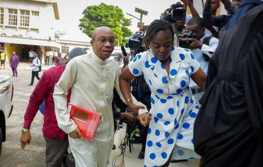 Godwin Emefiele during his first court appearance on July 25, 2023 [TheCable]