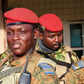 Burkina Faso’s military leader, Ibrahima Traore, is escorted by soldiers in Ouagadougou, Burkina Faso. (FILE)