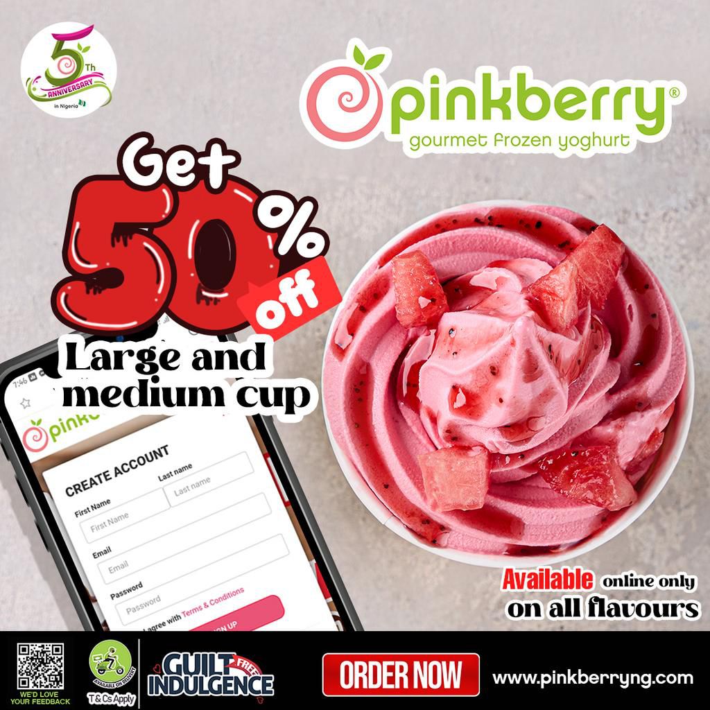 Enjoy true taste of guilt-free indulgence this week with Pinkberry cool deals