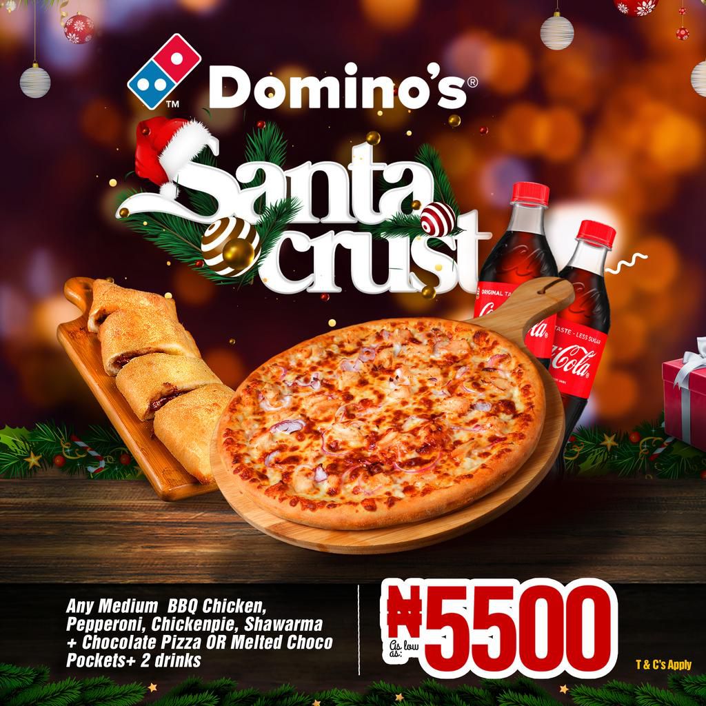 It’s a Crunchy jolly Christmas with the new Domino’s Santa Crust deal!!!