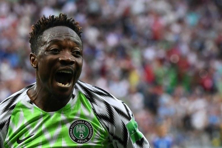 Ahmed Musa scored twice against Iceland in Nigeria's now famous kit