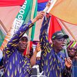 L-R: Lagos State Deputy Governor, Dr Obafemi Hazmat and Governor Babajide Sanwo-Olu presented the APC flag as solidarity support from the State’s Community Development Committee (CDC) by its Chairman, Alhaji Amusat Azeez; while Special Adviser to the G...