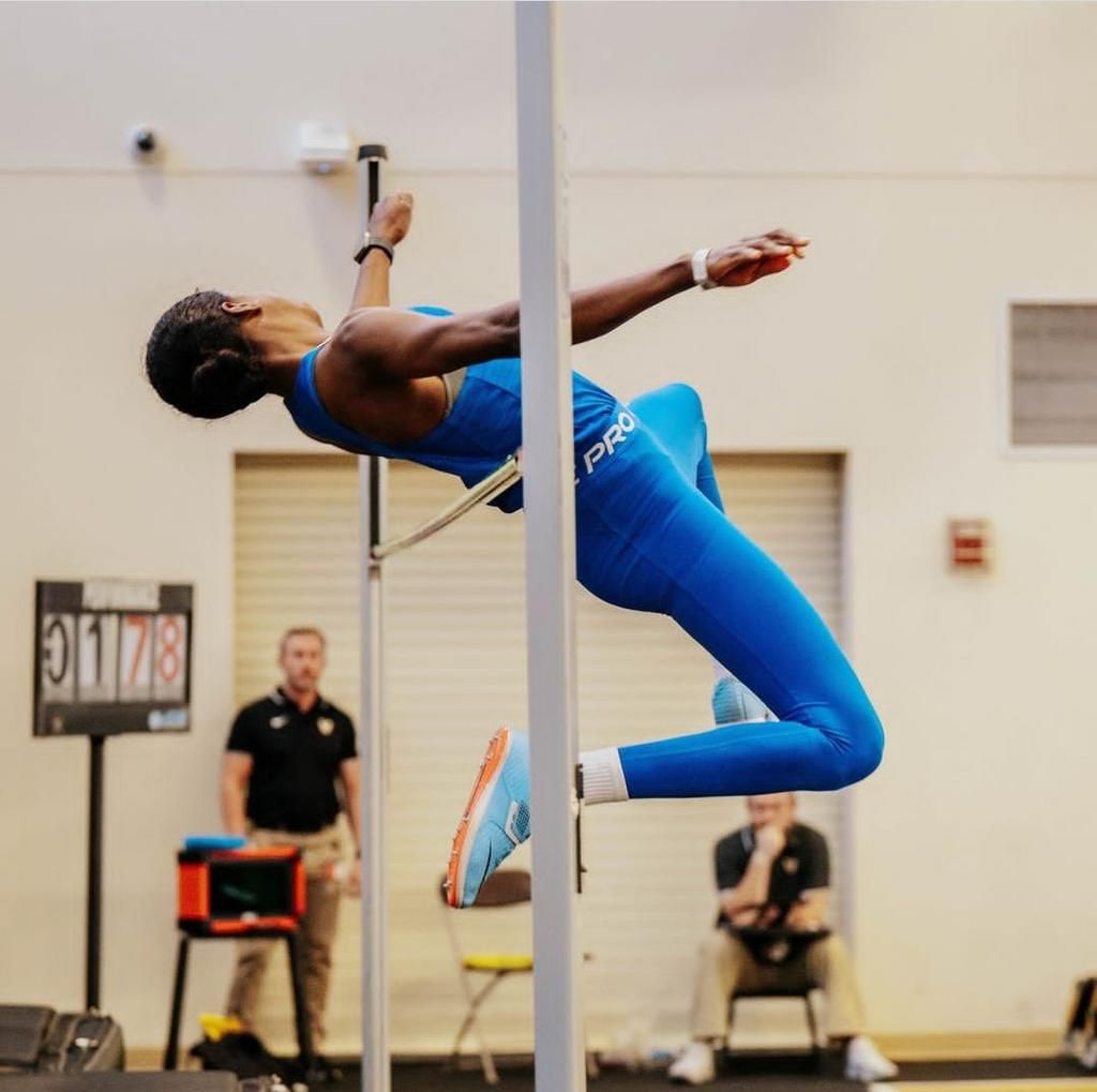 Esther Isa won the high jump event at the Vanderbilt Invitational