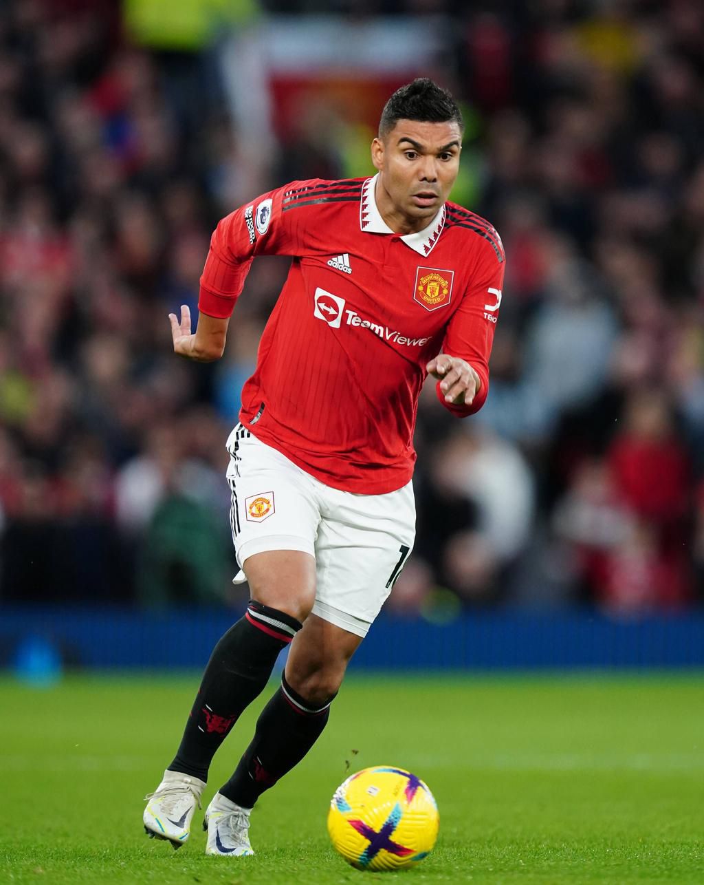 Manchester United's Casemiro during the Premier League match at Old Trafford on October 30, 2022.